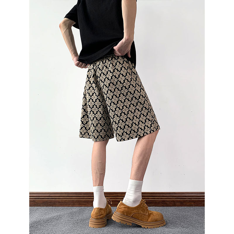 Herren Shorts Mit Hahnentrittmuster Vintage Stil Locker_voghion.com