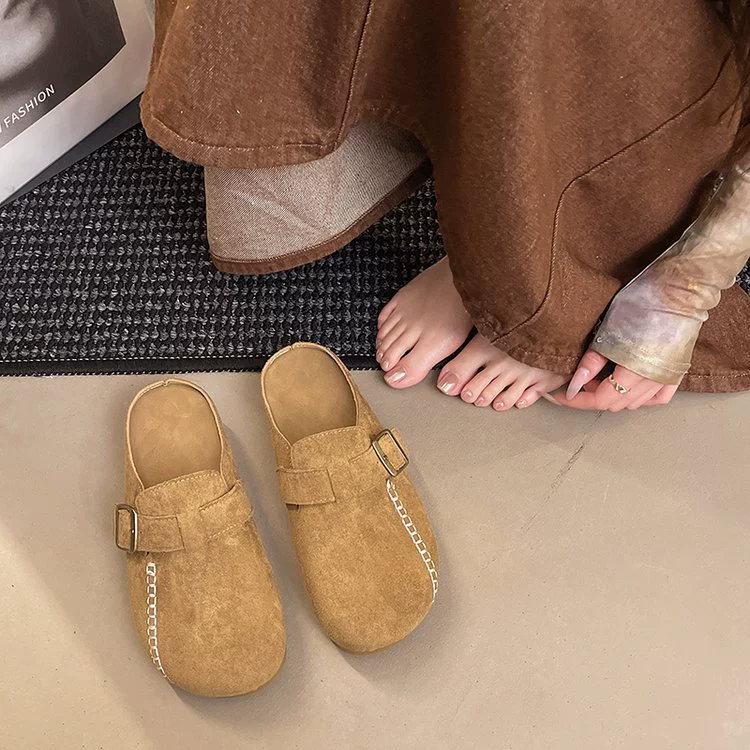 Шлепанцы Birkenstock для женщин, 2025 новые с толстой подошвой, закрытый носок, полушлепанцы, ленивые одношаговые мягкоподошвенные универсальные Birkenstock