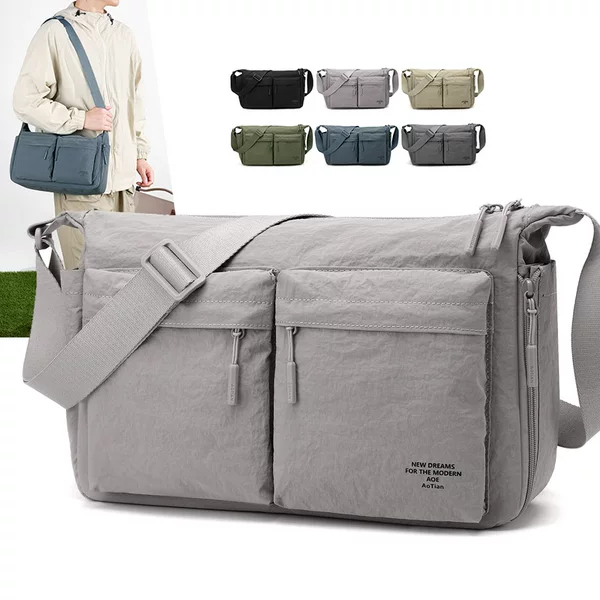New men's crossbody bag, single shoulder bag, Japanese style casual lightweight outdoor commuter large-capacity messenger bag for women 2290 #