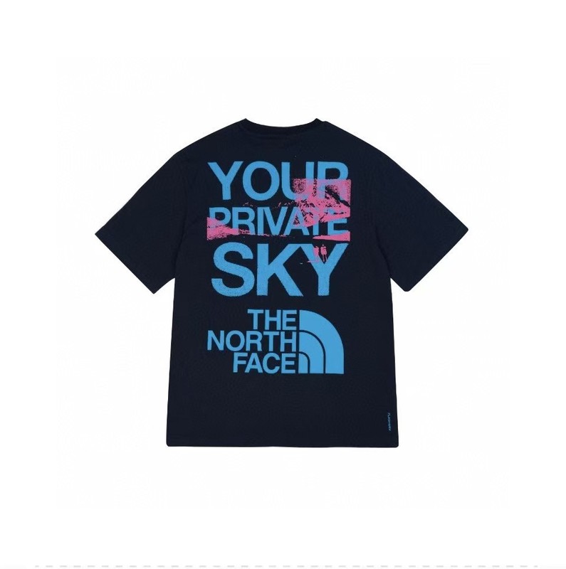 NTノースフェイスの純綿Tシャツの正しいバージョン、男性と女性用、カップル向けの同じスタイル、トレンディなプリント、幅広で多用途、カジュアル半袖|undefined