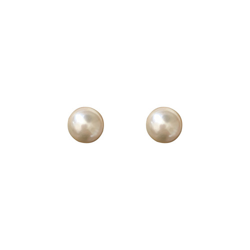 Blogger's same Hong Kong style retro high-end Shijia pearl earrings for women s925 sterling silver needle niche versatile earrings