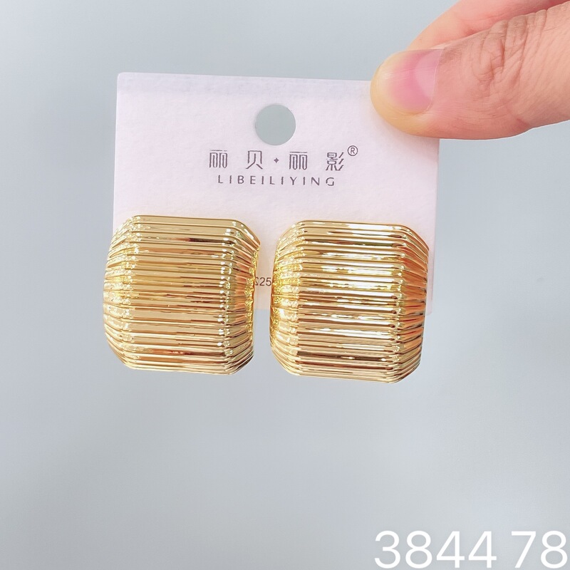 丽贝丽影欧美时尚大气重属个性冷淡风花朵几何耳环小众高级感耳饰|undefined