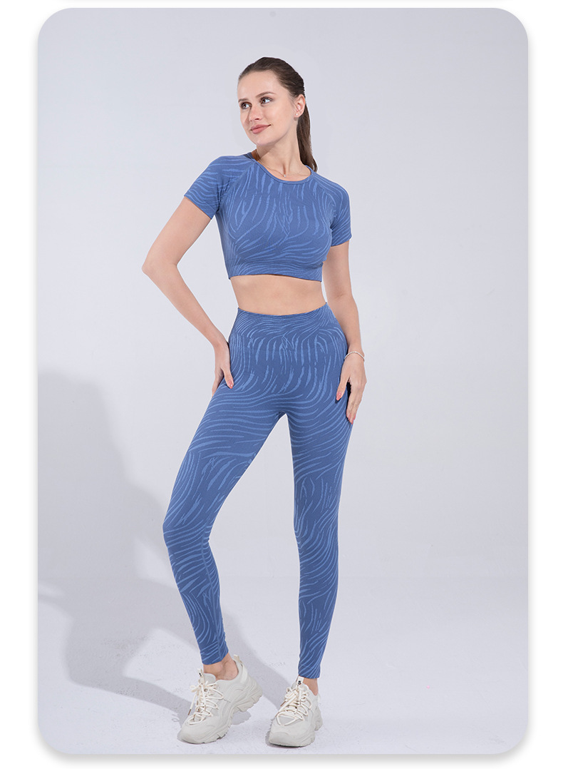 Sport Einfarbig Nylon Baumwollmischung Trainings Anzug Yoga-tops Gamaschen display picture 4