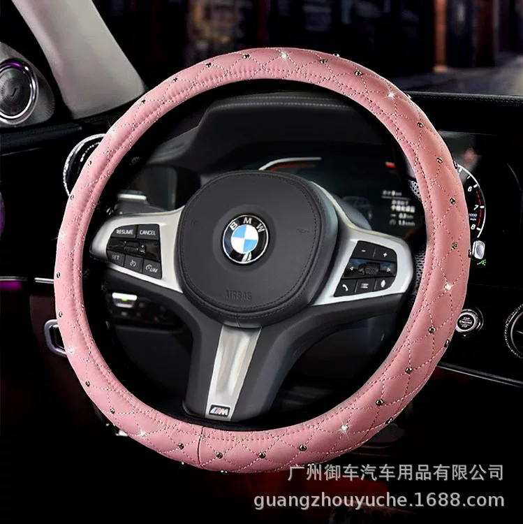 Pink universal steering wheel, green handle, Amazon