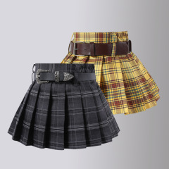 Half-body Skirt Short Skirt Summer Autumn Girls Baby Plaid Pleated Skirt Children's JK Skirt Trendy Little Girls College Style Skirts
