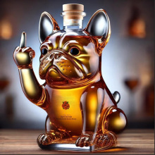 �羳 Funny French Bulldog Whiskey Bottle ��Ȥ����ʿ�ɾ�ƿ