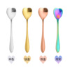 L Stainless steel spoon coffee spoons Japanese -style rose spoons Creative bird's nest cherry blossom spoon flower gel gift