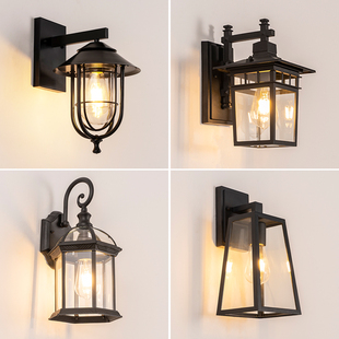 ♡ Villa Outdoor Wall Lamp New Chinese Style Gate Pillar Courtyard Exterior Wall Outdoor Balcony Eaves Retro Wall Hanging Lamp