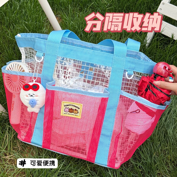 Capacious beach handheld purse for swimming