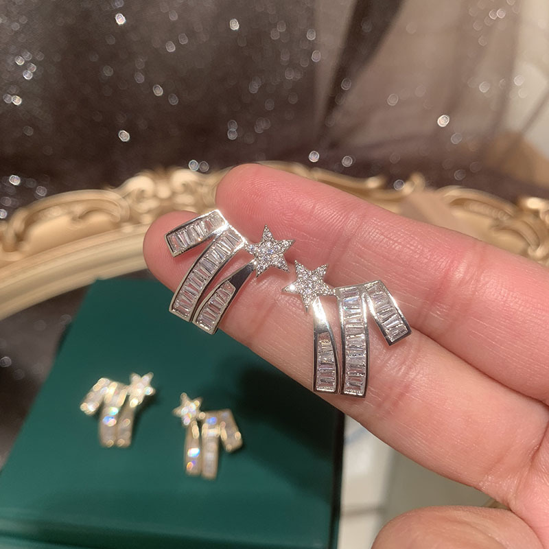 6g Weight Fashion Wave Star Earrings