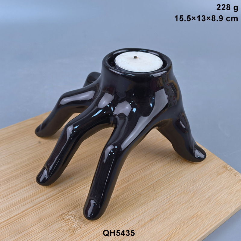 Transfronterizos Amazon Black Black Cat Candlestick para festivales Acción de Gracias Navidad Mesa de comedor chimenea Decoración de hogar