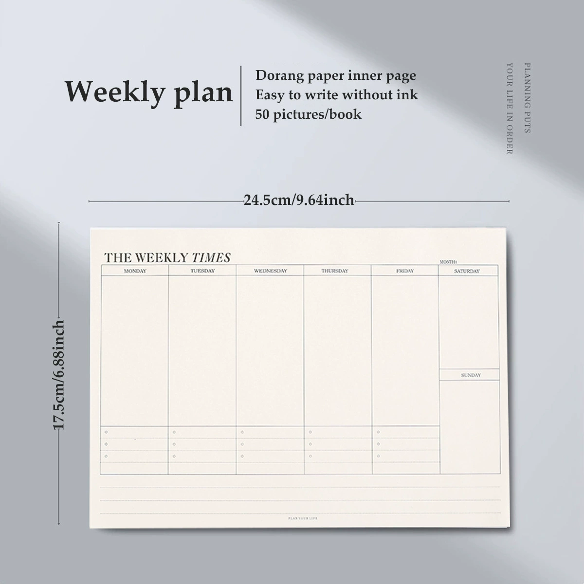Переходно-граничный спот Weekly план съемный блокнот офис monthly планер Amazon TEMU, SHEIN