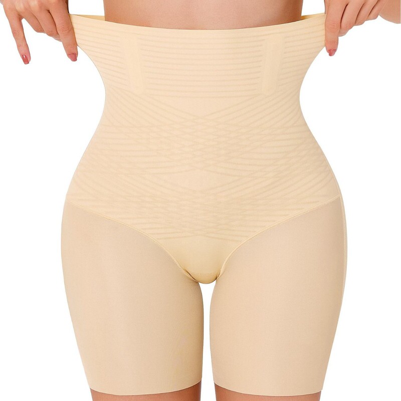 European and American Cross-Border Women's Shapewear Seamless High-Waisted Butt-Lifting Pants Tight Tummy Control Boxer Briefs Compression Boxer Leggings