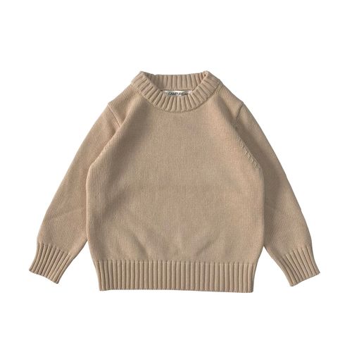 CAMPURE's new autumn and winter baby children's solid color knitted bottoming pullover Korean version warm for boys and girls