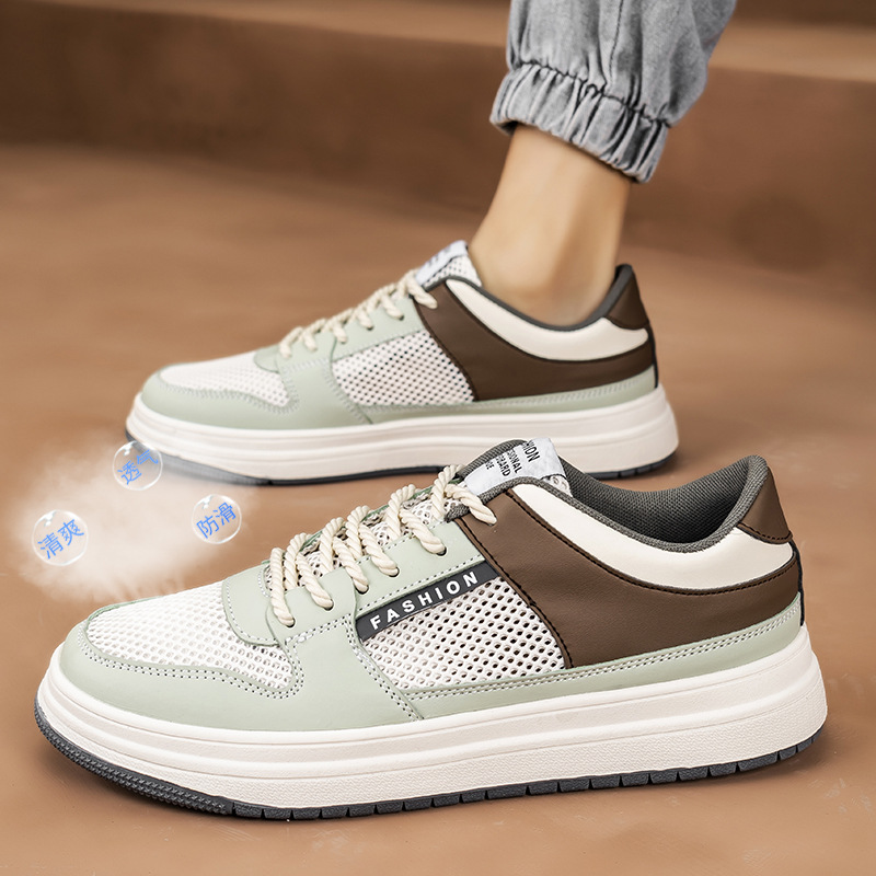 單網男鞋大碼夏季透氣板鞋男潮牌高級感休閒運動鏤空鞋子男47 48