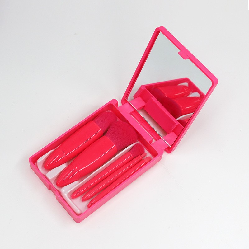 5 juegos de caja de espejo cuadrado cepillado / rojo rosa