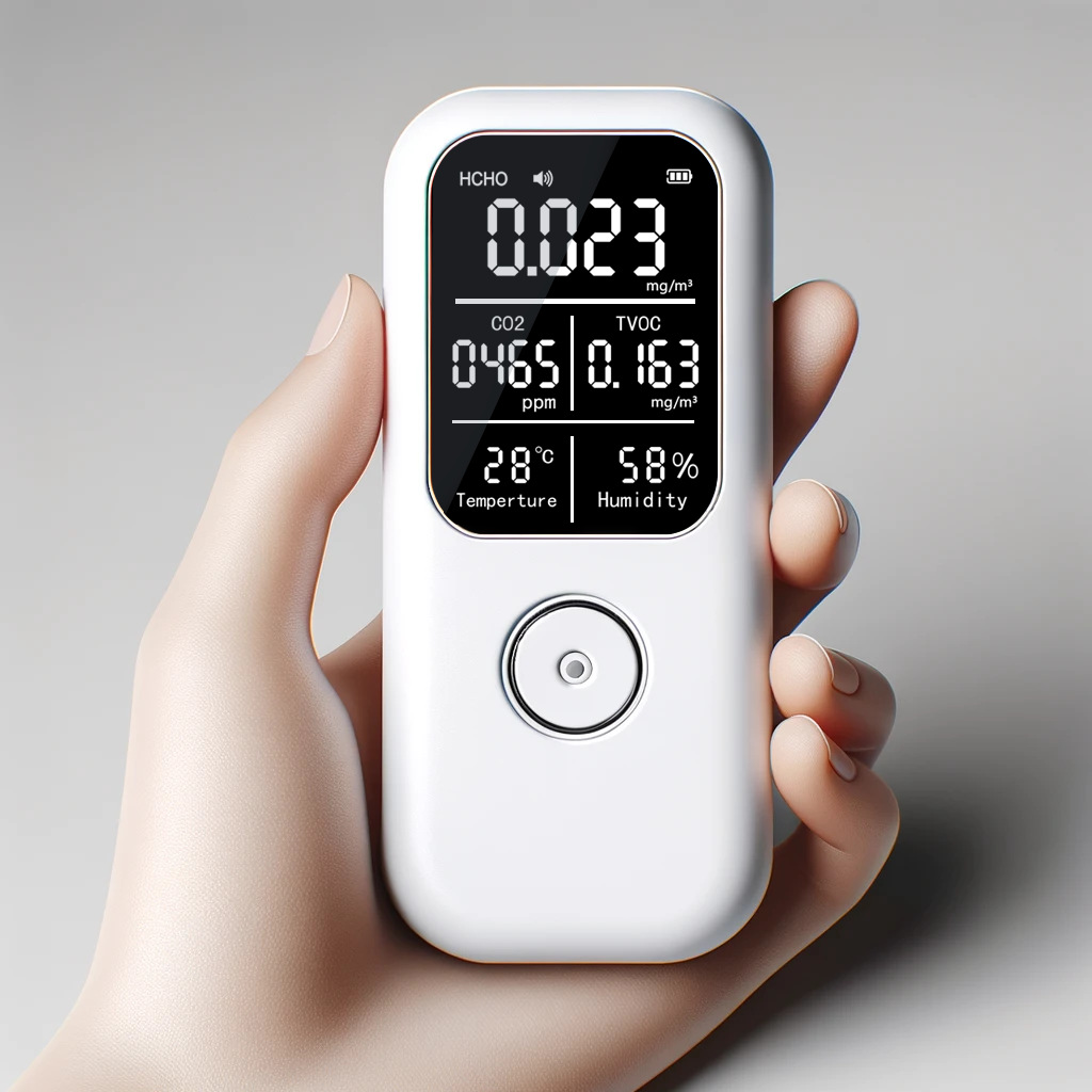 2024年手持家用甲醛检测仪空气五合一温度湿度二氧化碳便携精准