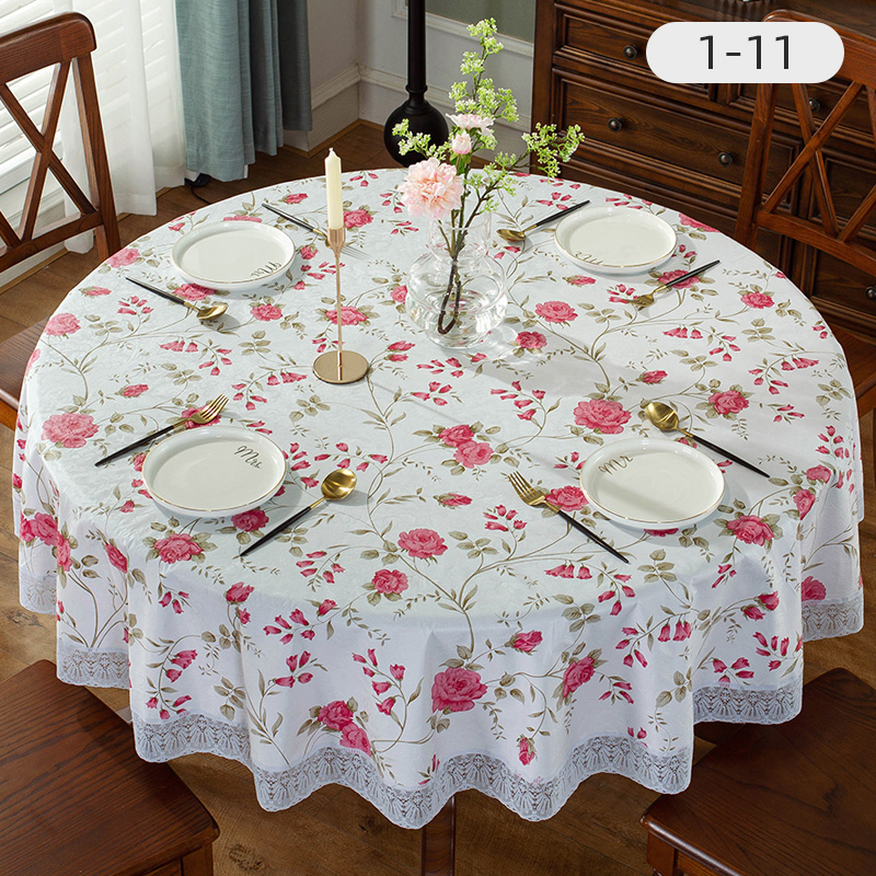 impermeable a prueba de agua a prueba de aceite a prueba de manchas PVC ecológico para el hogar mesa redonda sin lavado restaurante gran mesa redonda hotel Yuanbeiqin