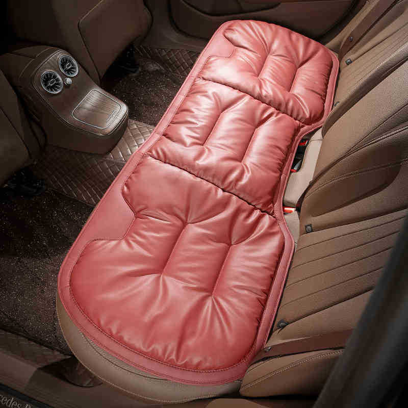 カーシートクッション、防汚レザー素材、後部座席一体型腰保護、オールシーズン対応の通気性と滑り止めのカーシートクッション|undefined