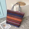 Fashionable ethnic shopping bag, capacious one-shoulder bag, wholesale, city style, ethnic style