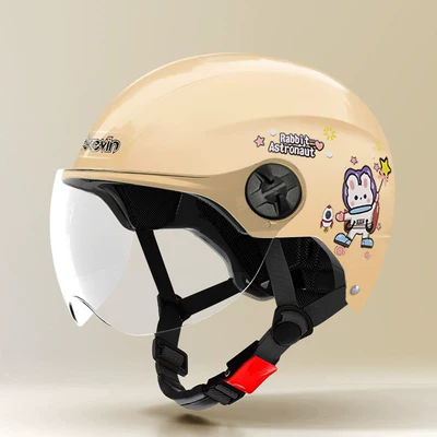 Protection Motorcycle Half Helmet, Motosiklet kaskı (dəbilqə) - 806m-bai-yu-hang-rabbit-transparent-short-lens-one-size