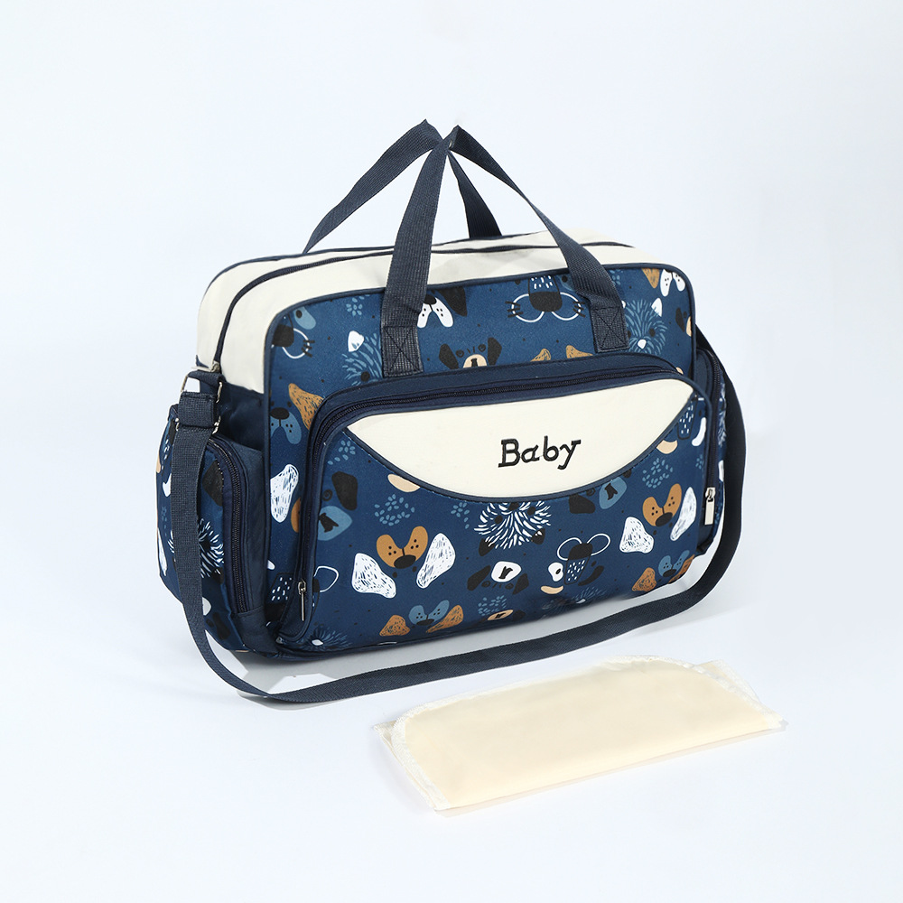 New Fashion Printed Shoulder Mummy Bag Multifunctional Large Capacity Diagonal Mummy Bag Portable Mother and Baby Bag Diaper Bag