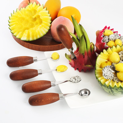 ins挖果器切西瓜神器水果球冰淇淋圆勺子切果分割雕花刀|ru