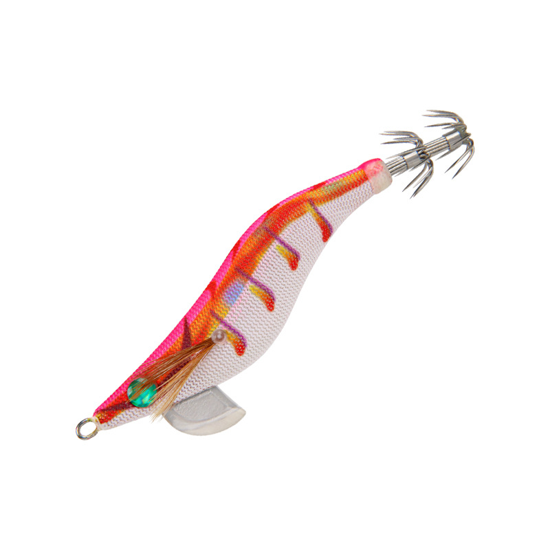 LETOYO Luminoso Camarón de madera Cebo de carretera Cebo falso EGI Cebo de pesca de calamar biónico Aparejos de pesca Weihai Aparejos de pesca al por mayor