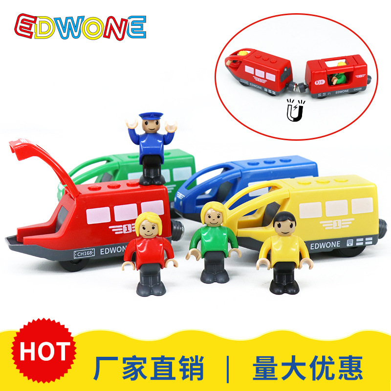 EDWONE electric train is compatible with various wooden track trains magnetic power train head wooden track children's toys EDWONE electric train is compatible with various wooden track trains magnetic power train head wooden track children's toys