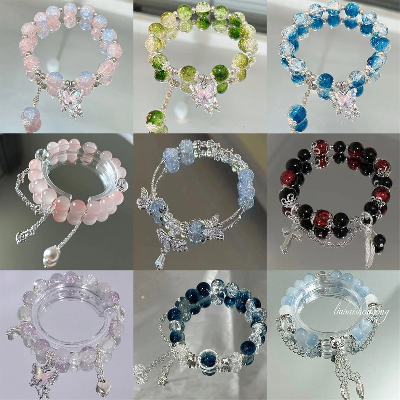 Factory direct ~ Chinese butterfly beaded bracelet female impression niche high temperament couple bracelet girlfriends gift