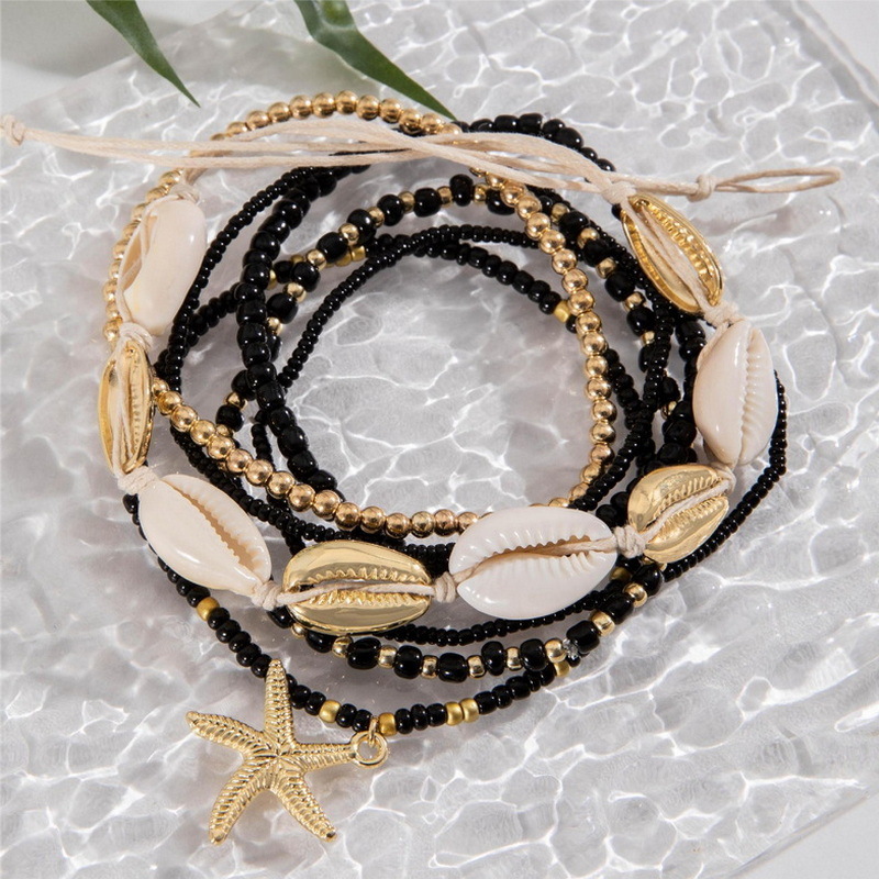 35g Weight Anklet Classification Wholesale Jewelry Vacation Beach Starfish Shell Alloy Resin Shell Anklet