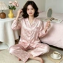 ins长袖印花冰丝家居服