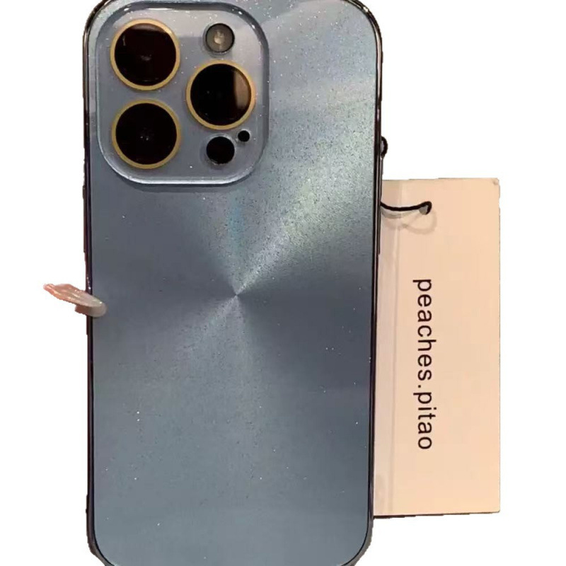 ins简约极光细闪粉纯色适用iPhone16promax苹果15手机壳14全包13|undefined