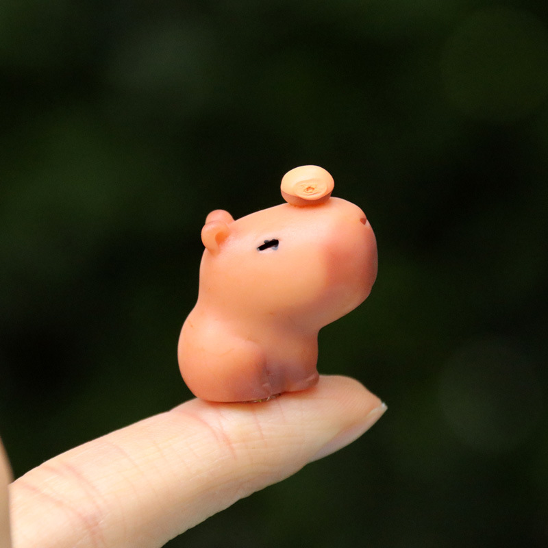 Animal encantador de simulación del delfín capibara hecho a mano muñeca micro paisaje decoración de maceta adornos de escritorio