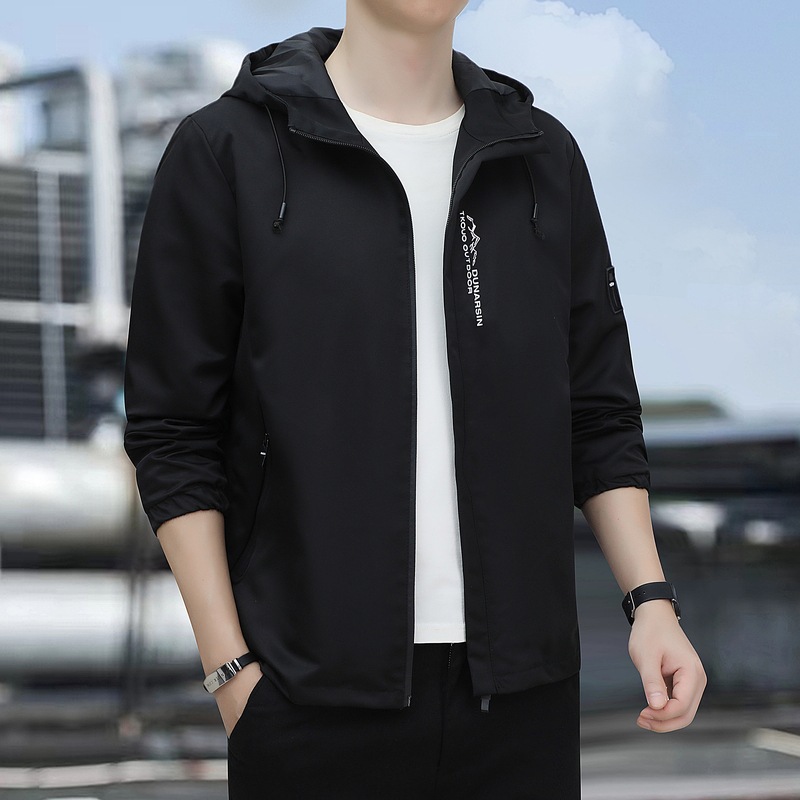 2023 hombres encapuchados primavera y otoño chaqueta de negocios ocio hombre chaqueta de otoño nueva chaqueta casual