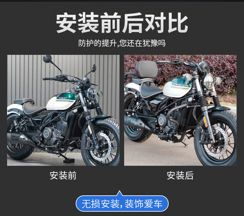 Suitable for Cfmoto 250Clc Bumper Tail Box Bag Guard Bar Side Bag Folding Backrest Rack Carbon Steel Motorcycle