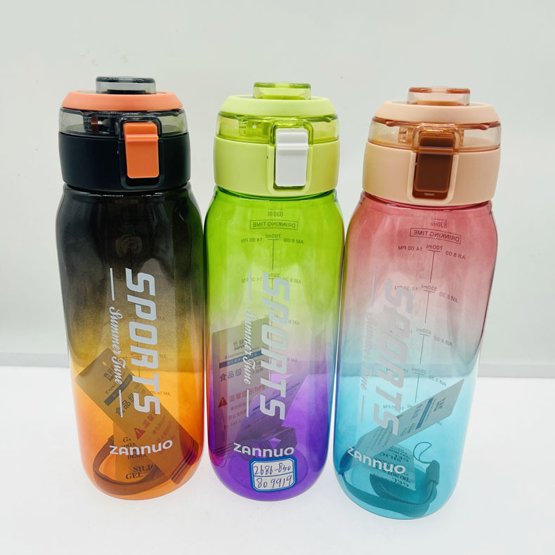 Zanuo Comercio exterior al por mayor colorido rebotando gradiente taza al aire libre de plástico taza de agua 600ml portátil taza de beber estudiante