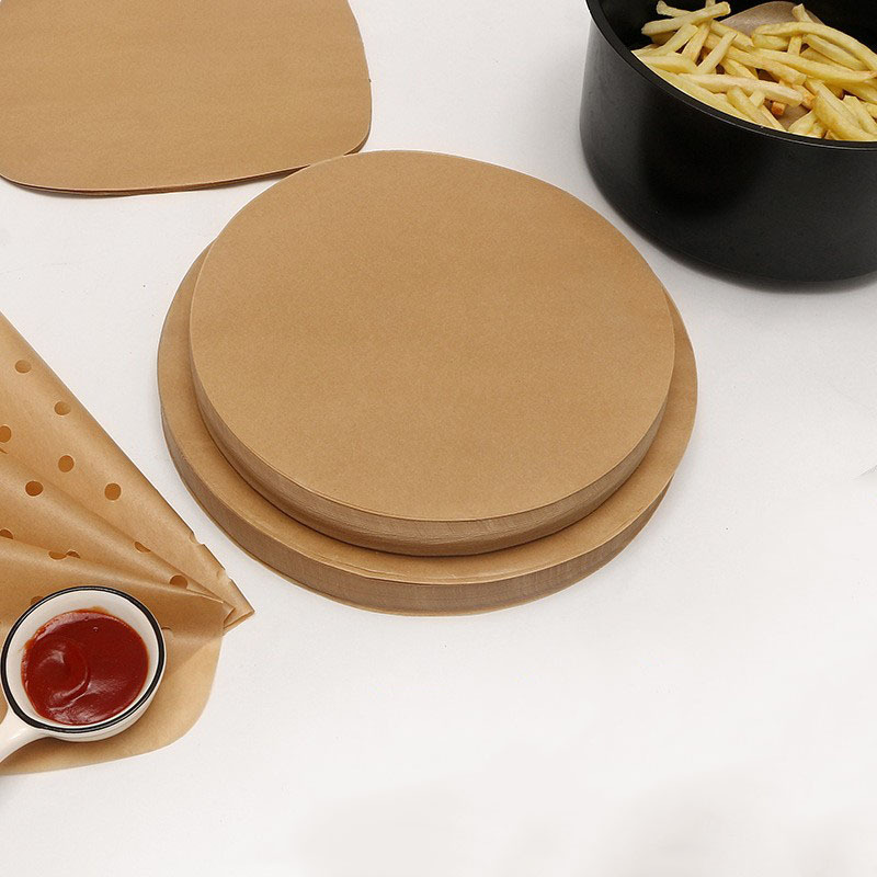 Baking round silicone oil paper non-stick food grade household air fryer paper barbecue paper oven pad paper multi-size