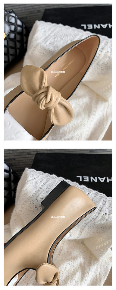 Giày búp bê Mary Jane mũi tròn thắt nơ gót thấp 1-3 cm — Màu đen, Trắng sữa, Đen mơ chi tiết 17