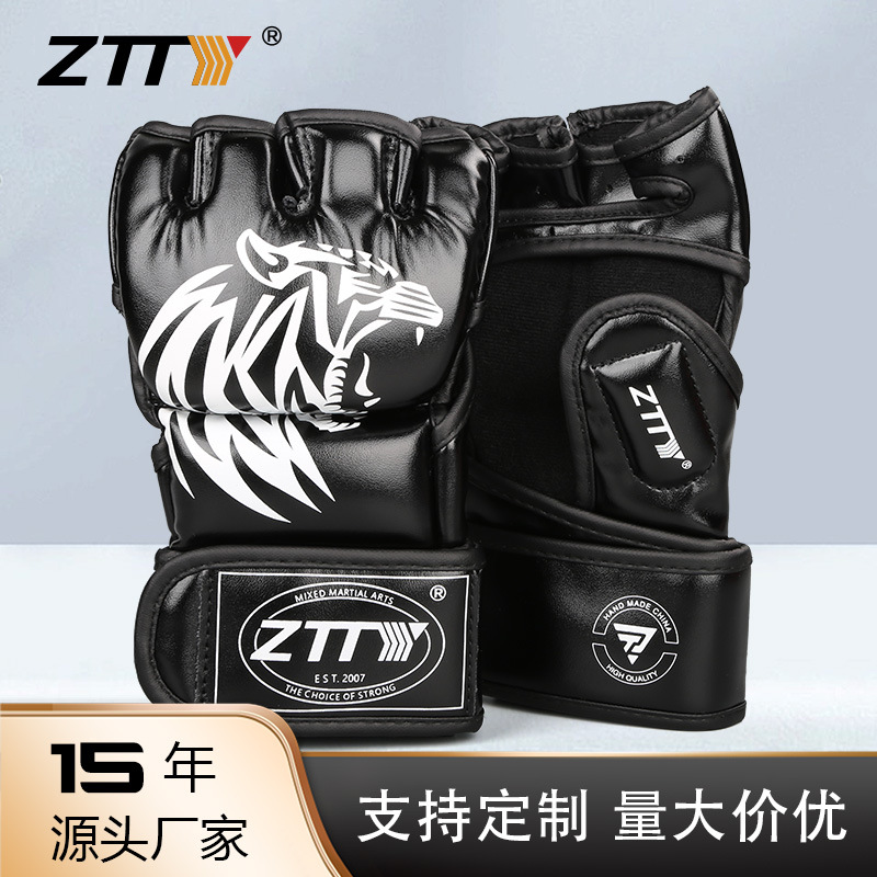 Nuevo MMA medio dedo guantes de boxeo al por mayor Sanda adulto entrenamiento guantes de boxeo