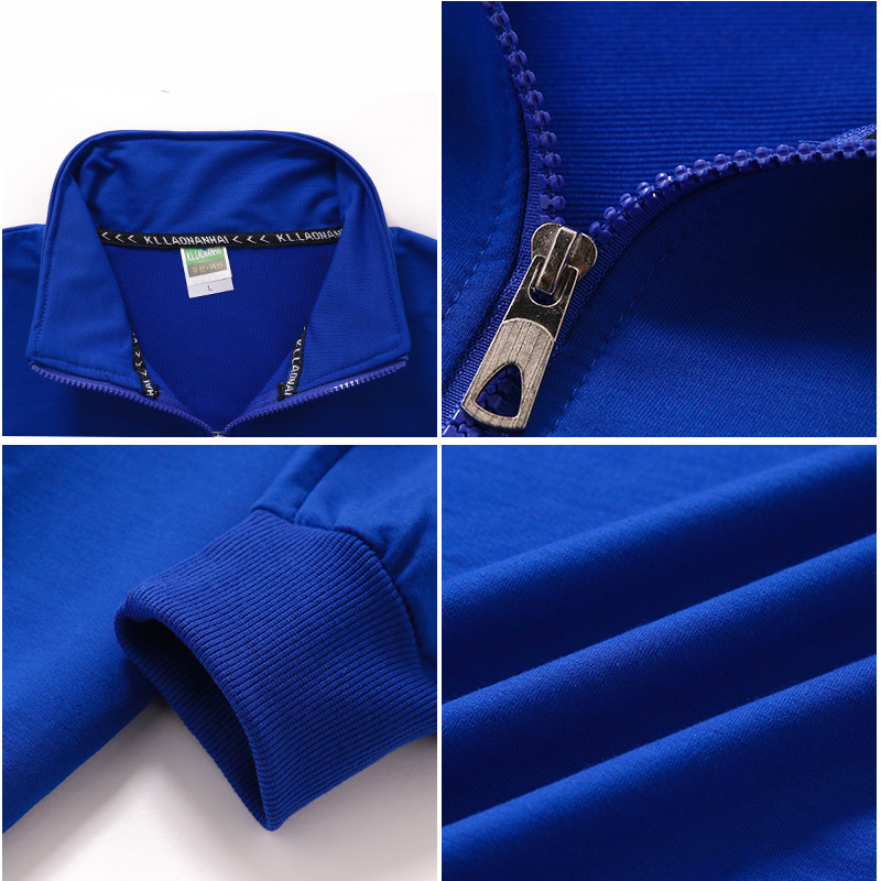 Cardigan de cuatro lados camiseta publicitaria de grupo chaqueta de cuello con cremallera logotipo personalizado ropa de trabajo de otoño y invierno