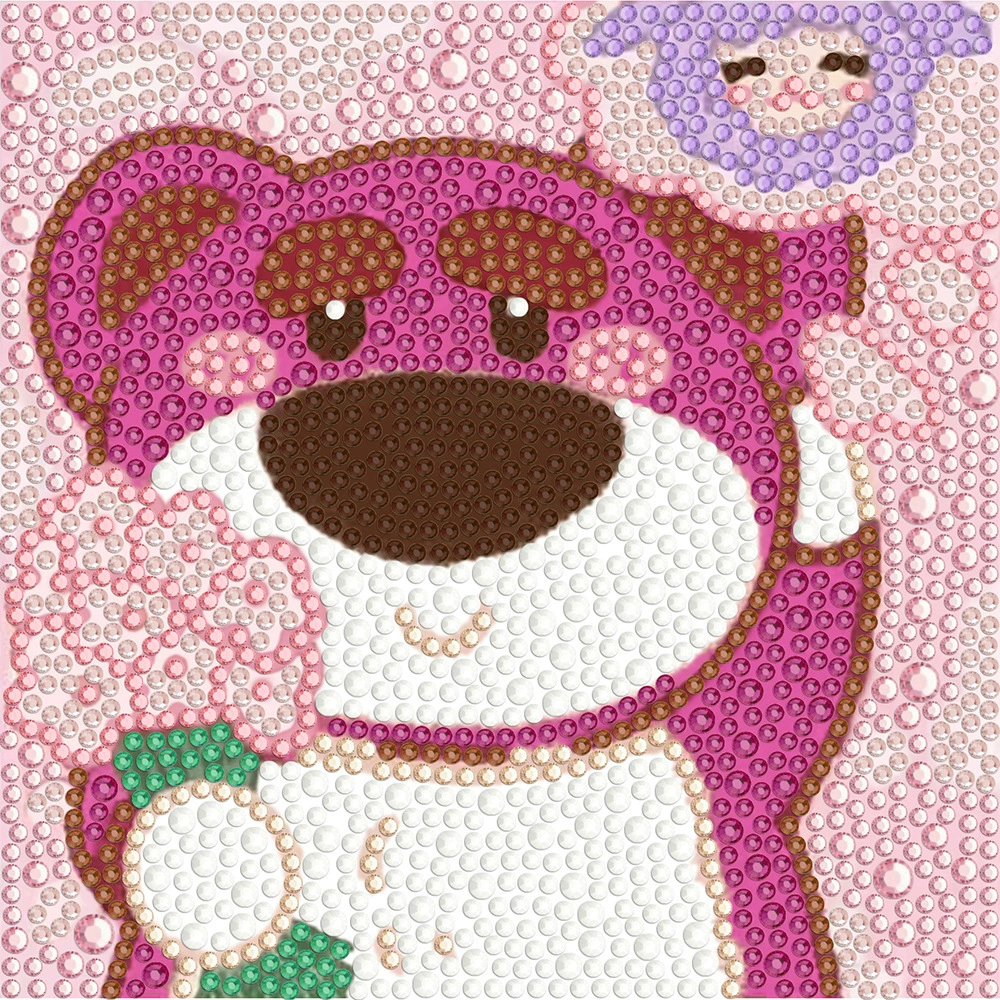 Даймонд-пейнтинг (Sanrio) Kuromi и смешанные мультфильмы, 17×17 см, полный страз DIY набор, детское рукоделие