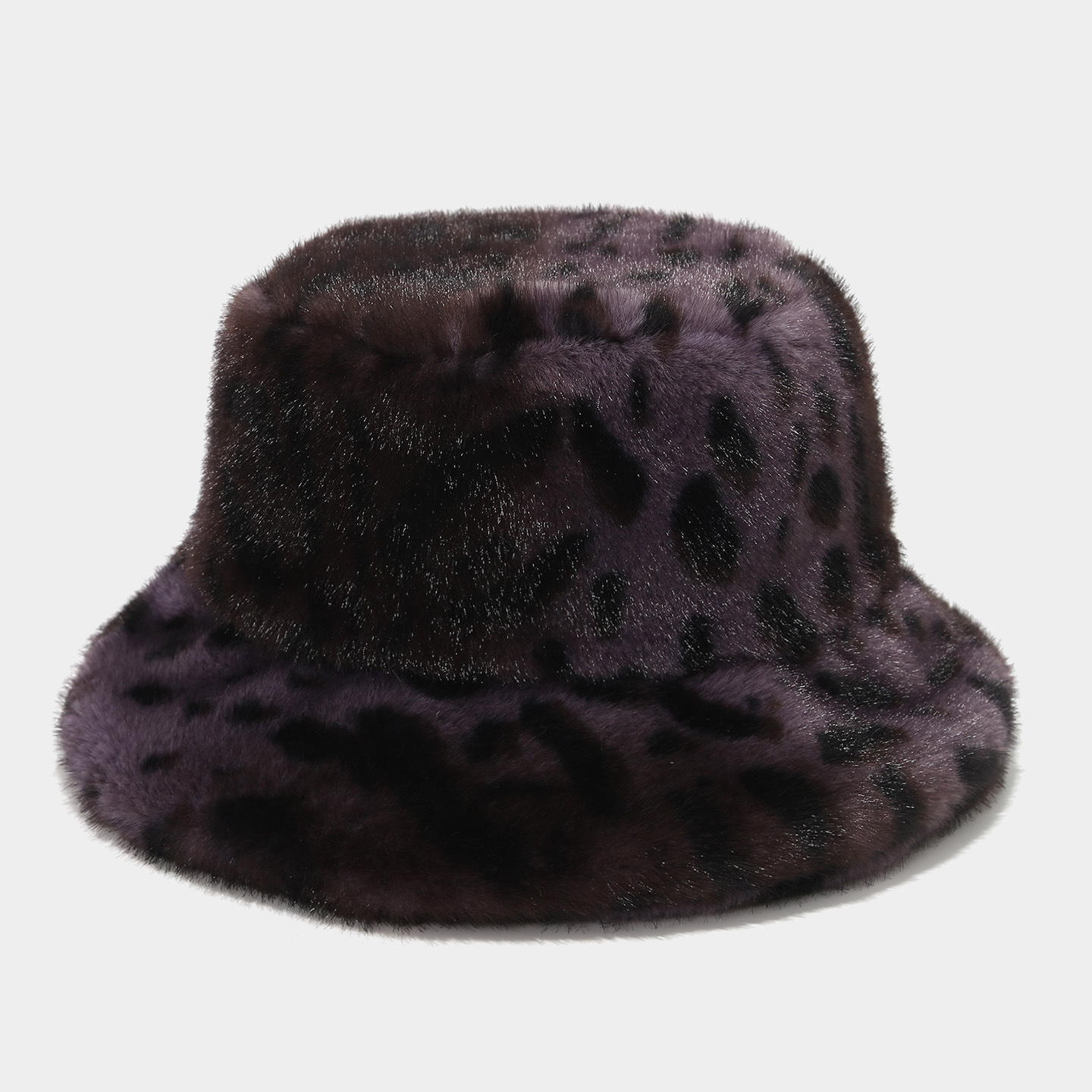 Otoño y invierno sombrero de pescador de moda femenina de estilo americano estampado de leopardo grueso calentamiento sombrero callejero de moda roja imitación sombrero de lana de visón