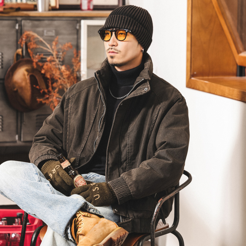 American Retro 90S Duck down Vintage Washed Men's down Jacket Winter Thickened Warm Cold-Resistant Trendy Denim Coat American Retro 90S Duck down Vintage Washed Men's down Jacket Winter Thickened Warm Cold-Resistant Trendy Denim Coat