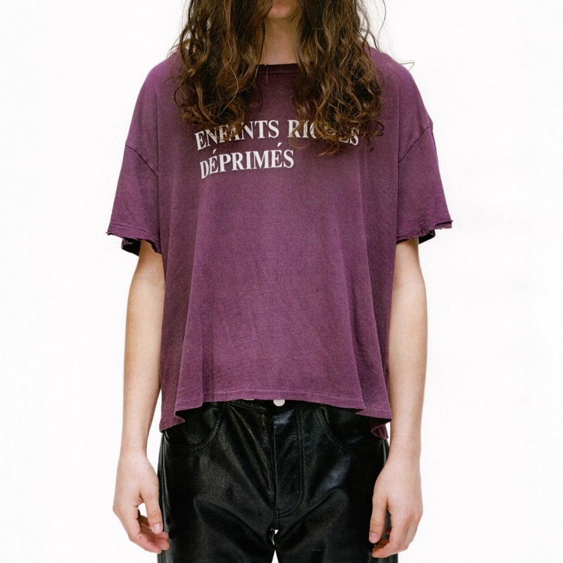 Enfants Riches Deprimes Erd Melancholic Rich Second Generation Destroys Old Slogan Basic T-Shirt Enfants Riches Deprimes Erd Melancholic Rich Second Generation Destroys Old Slogan Basic T-Shirt