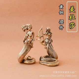 黄铜美杜莎摆件古希腊蛇女工艺品家居办公室桌面摆件跨境游戏模型