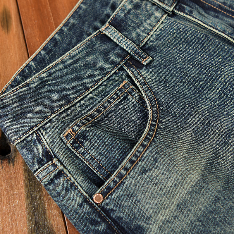 G7167 herren retro gewaschen denim casual hosen, ein stück für haar ersatz_voghion.com