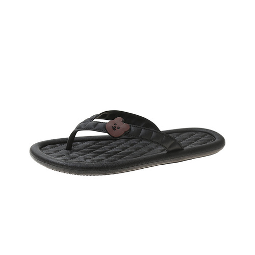 Women's Anti-Slip Beach Slides with Cartoon Design, Flat Sandals for Girls, Summer Outdoor Slippers