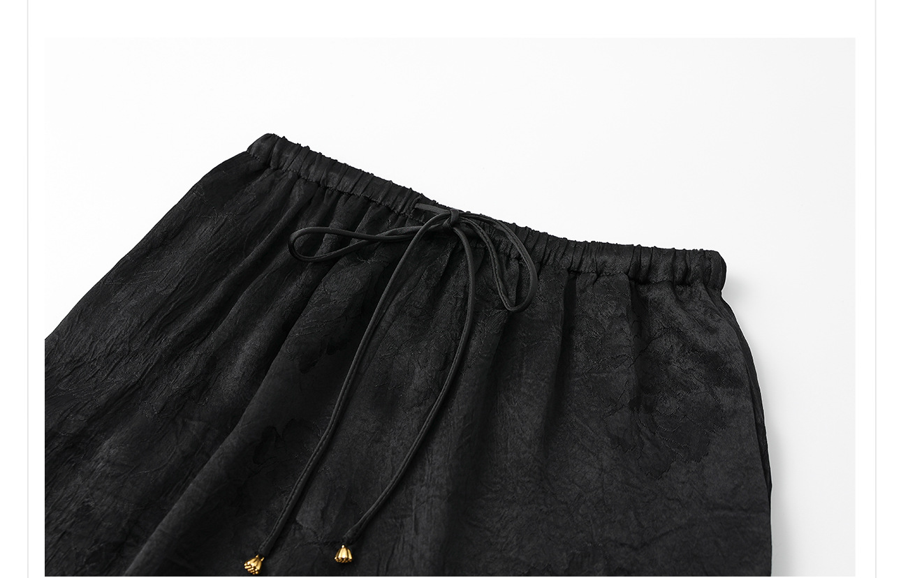 Quần culottes nữ ống rộng chất acetate phong cách Trung Quốc mới — Màu vàng, Màu hồng, Màu trắng chi tiết 21