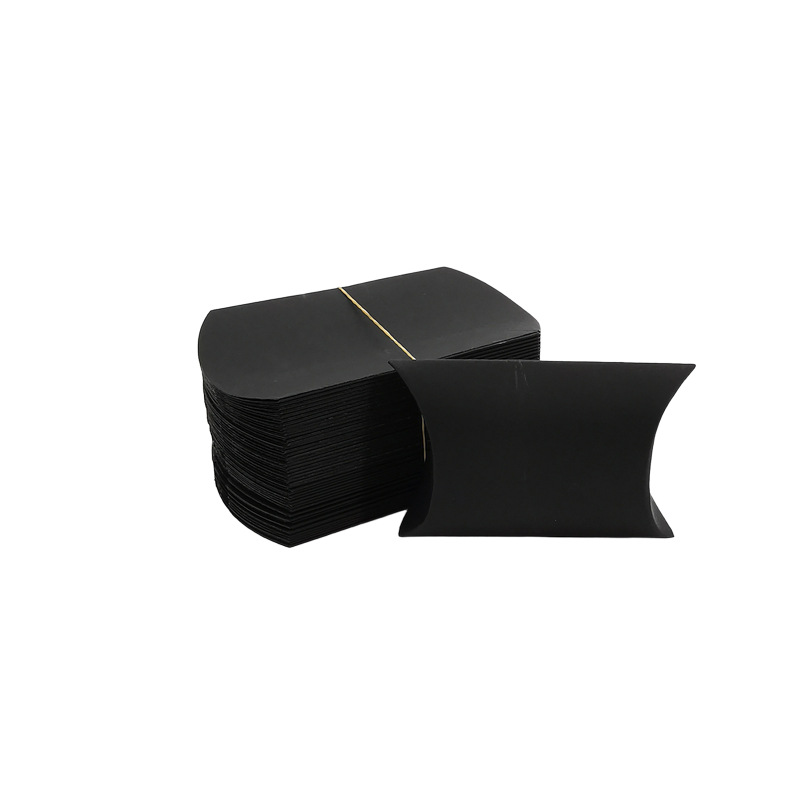 100 pieces kraft paper pillow box gift packaging box wedding candy box small size candy box folding-free